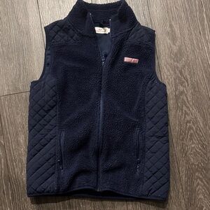 Navy Blue Women Fleece/Quilted Vest